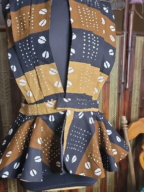 Peplum Vest in Black and Brown